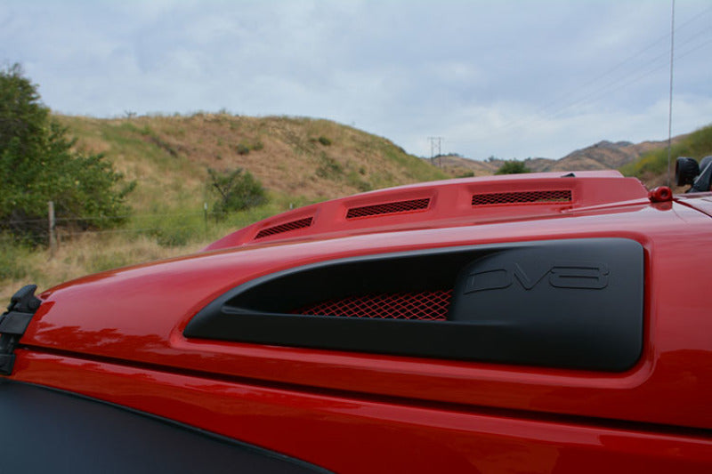 DV8 Offroad 07-18 Jeep Wrangler JK Metal Heat Dispersion Hood - Primer Black - #HDMB07-02