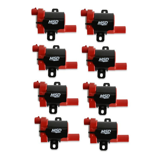 MSD 82638 Coil - GM LS Blaster Series - L-Series Truck Engine - Red - 8-Pack