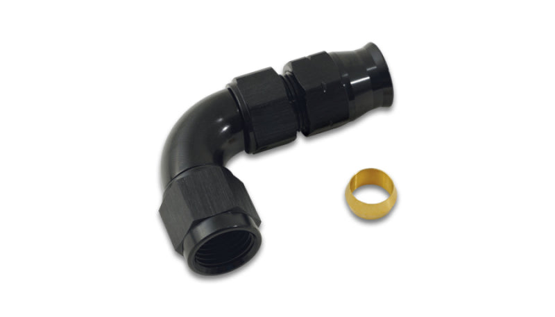 Vibrant 90 Deg 5/16in Tube to Female -6AN Adapter (w/Olive Inserts)