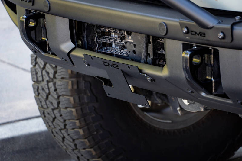 DV8 Offroad 21-22 Ford Bronco Factory Front Bumper Licence Relocation Bracket - Front - #LPBR-01