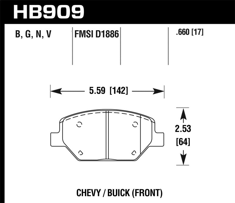 Hawk Performance HB909B.660 HPS 5.0 Street Brake Pads