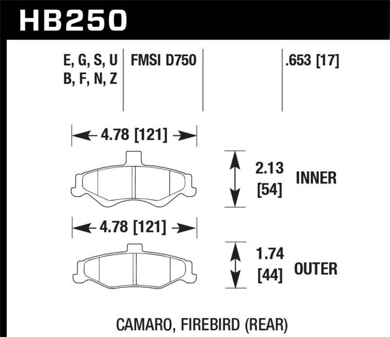 Hawk Performance HB250B.653 HPS 5.0 Street Brake Pads
