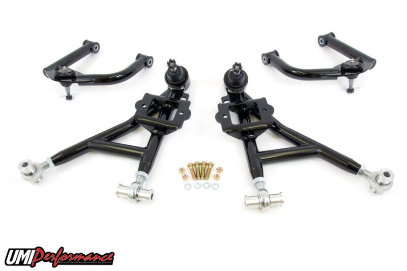 UMI Performance 230011-B Front A-Arm Kit Adjustable Lower Budget Drag Black