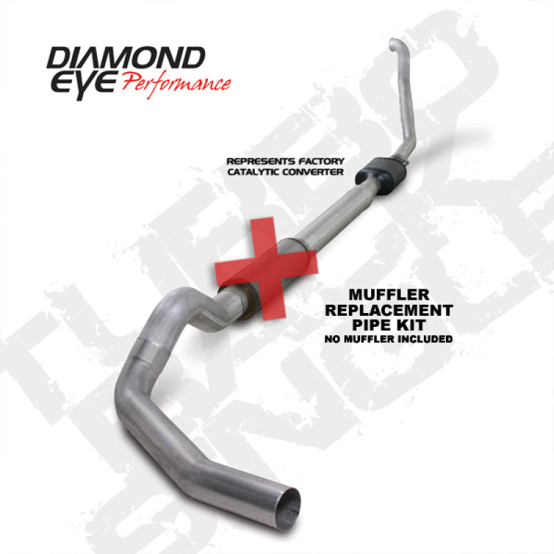 Diamond Eye K5314A-RP 5in Turbo-Back Exhaust Muffler Replacement Pipe - 1994-1997 Ford F-250/F-350 | Aluminized