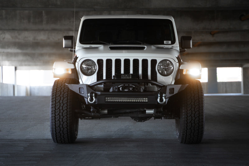 DV8 Offroad 18-23 Jeep Wrangler JL / 20-23 Jeep Gladiator JT FS-7 Mid-Width Winch Front Bumper - #FBJL-07