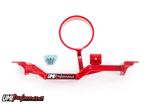 UMI Performance 2203AS-R Tunnel Brace Mount Long Tube Header-Ups with Loop Red