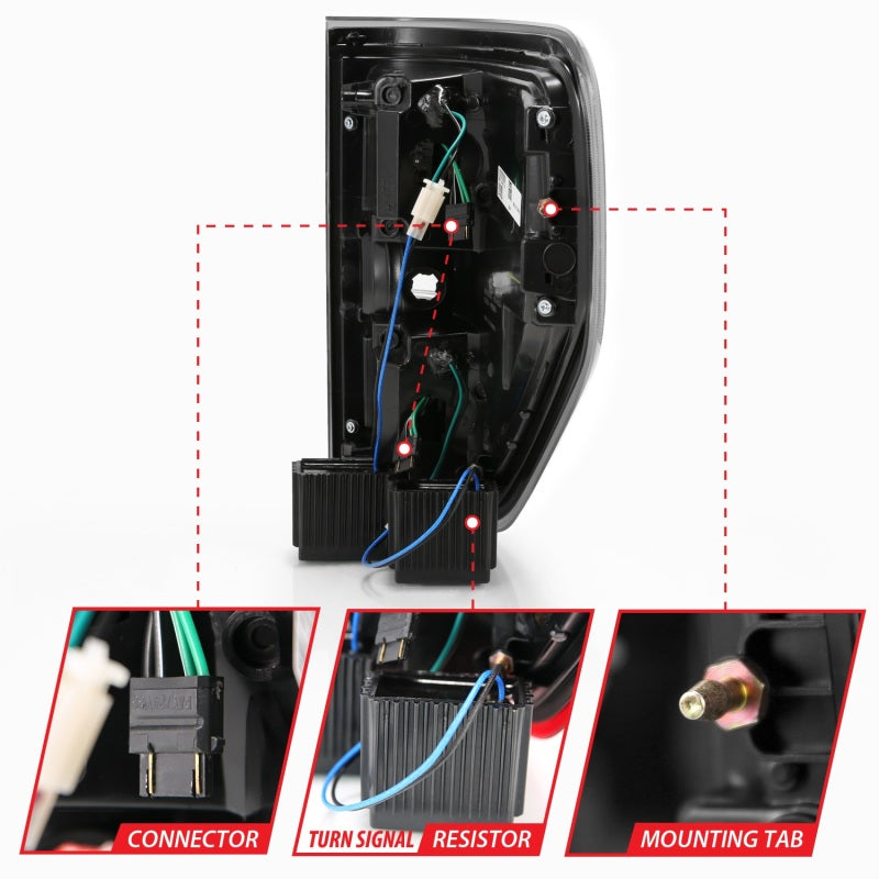 ANZO 2009-2014 Ford F-150 LED Taillights Black
