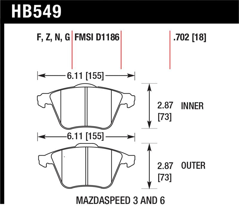 Hawk Performance HB549B.702 HPS 5.0 Street Brake Pads