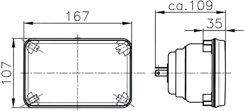 HELLA 003177001 Module 164 x 103mm H4 12V ECE Headlamp