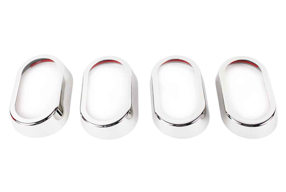 Kentrol 30015 Interior Door Handle Bezels 4 Piece for 2007-2010 Jeep Wrangler JKU 4-Door - Polished Silver