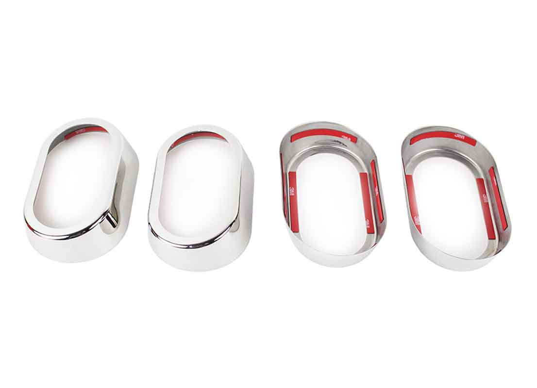 Kentrol 30015 Interior Door Handle Bezels 4 Piece for 2007-2010 Jeep Wrangler JKU 4-Door - Polished Silver