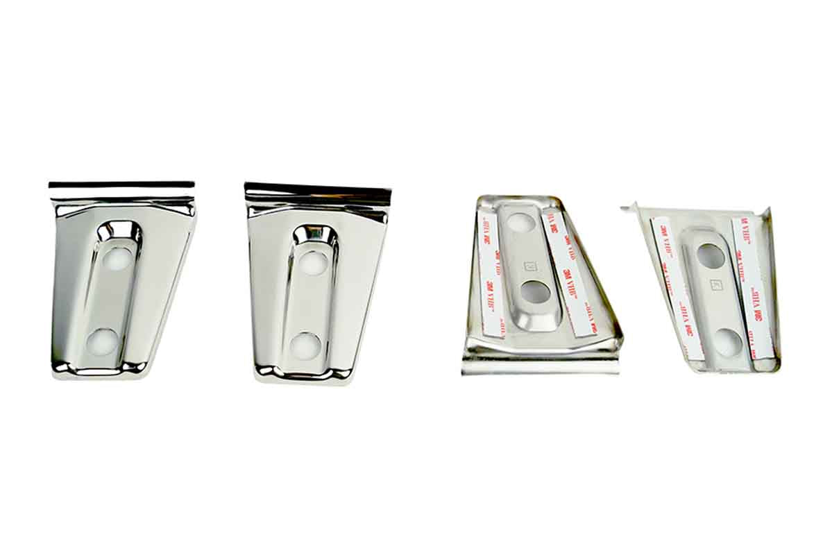Kentrol 30020 Door Hinge Overlays 4 Piece for 2007-2018 Jeep Wrangler JK 2-Door - Polished Silver