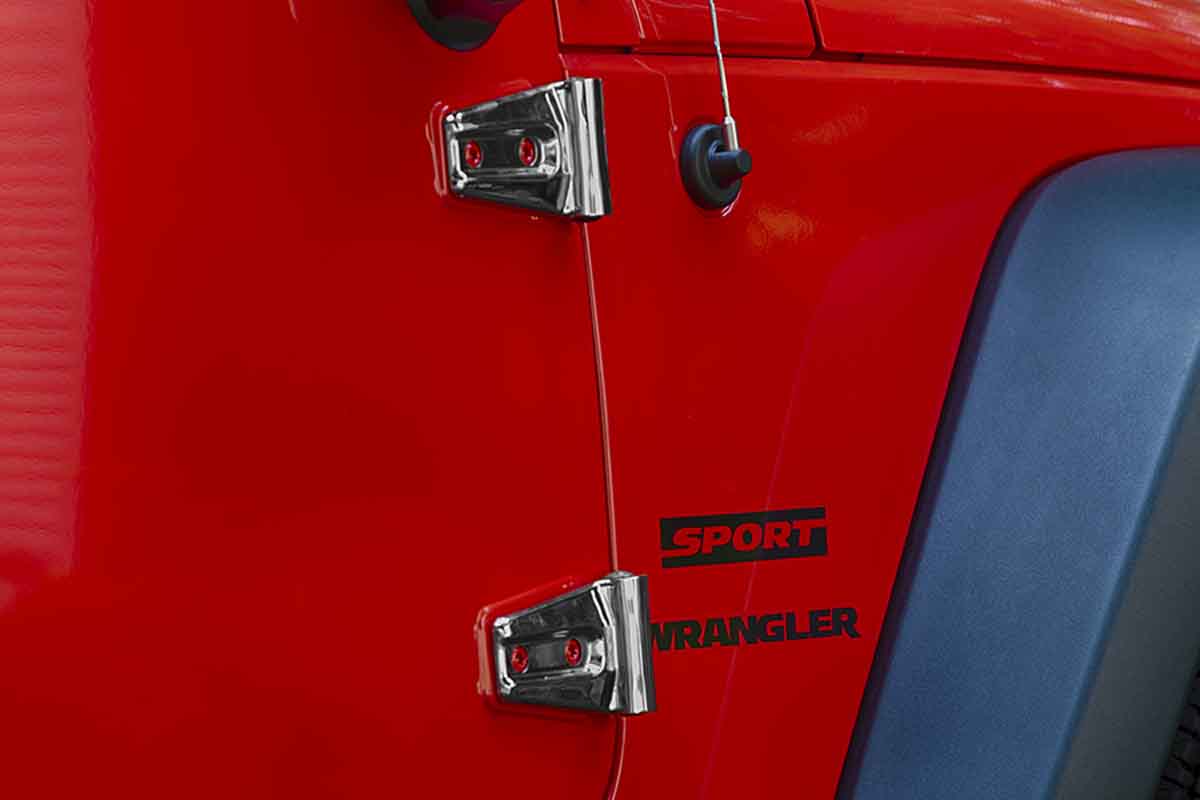 Kentrol 30020 Door Hinge Overlays 4 Piece for 2007-2018 Jeep Wrangler JK 2-Door - Polished Silver