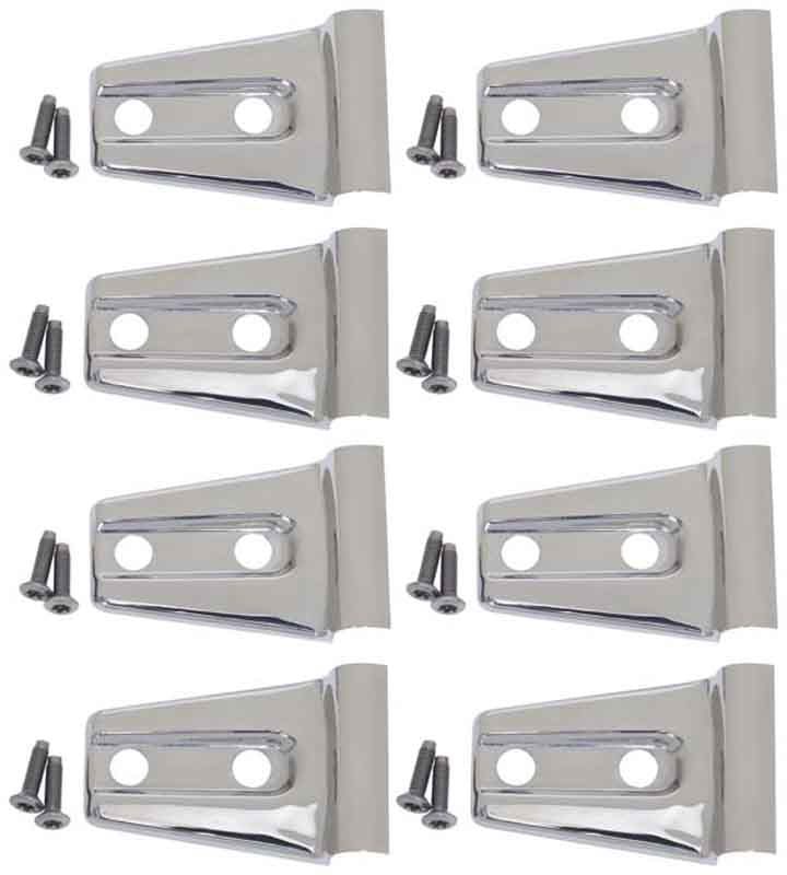 Kentrol 30021 Door Hinge Overlays 8 Piece for 2007-2018 Jeep Wrangler JKU 4-Door - Polished Silver