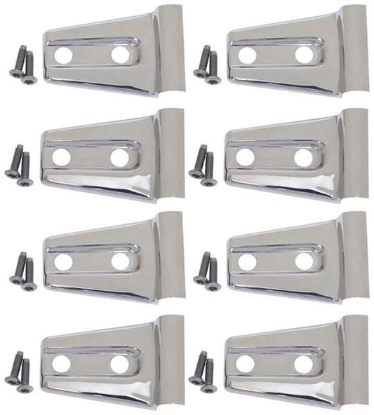 Kentrol 30021 Door Hinge Overlays 8 Piece for 2007-2018 Jeep Wrangler JKU 4-Door - Polished Silver