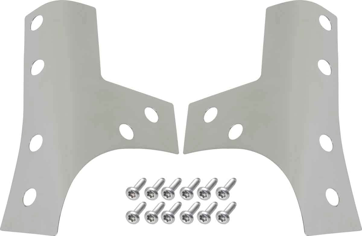 Kentrol 30074 Windshield Support Overlays Pair for 2007-2018 Jeep Wrangler JK - Polished Silver
