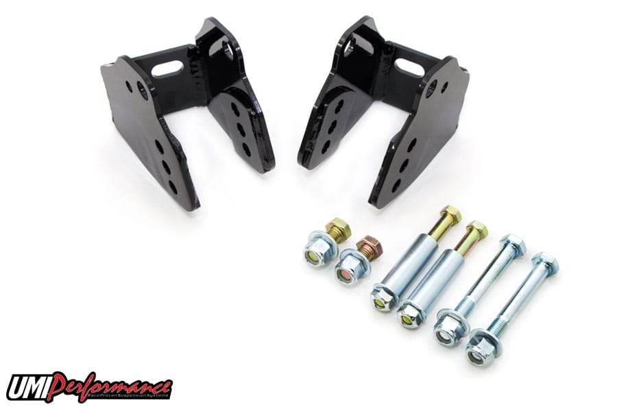UMI Performance 3018-B Rear Lower Control Arm Relocation Brackets Bolt-In Black