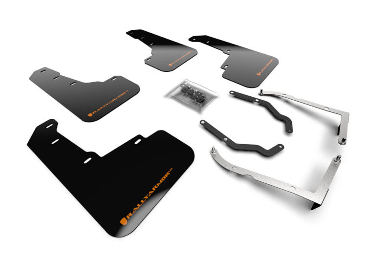 Rally Armor UR Mud Flaps - 2018-2023 Subaru Crosstrek - Black/Orange Logo - #MF46-LTUR-BLK/OR