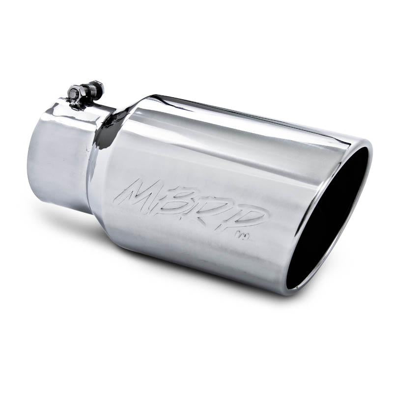 MBRP T5073 Exhaust Tip - 6" OD Angled Rolled End 4" inlet 12" length | T304 Stainless