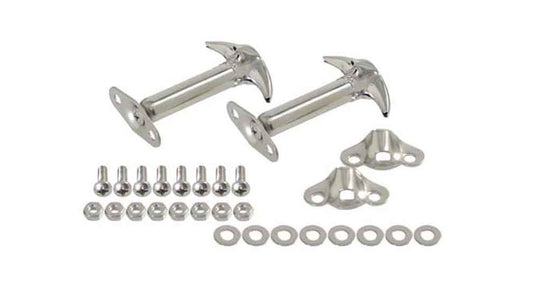 Kentrol 30401 Hood Catch Pair for 1955-1995 Jeep CJ Wrangler YJ - Polished Silver