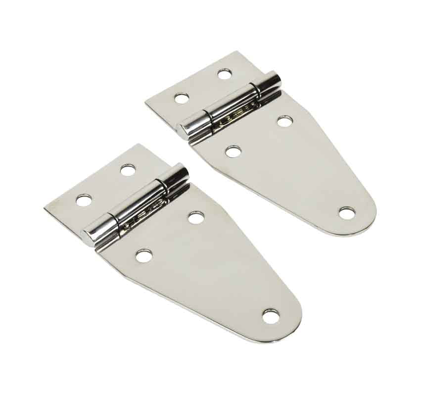 Kentrol 30402 Hood Hinge Pair for 1955-1995 Jeep CJ Wrangler YJ - Polished Silver