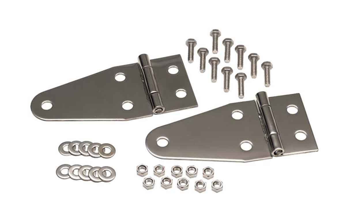 Kentrol 30570 Hood Kit with TJ Style Hood Catch for 1978-1995 Jeep CJ Wrangler YJ - Polished Silver
