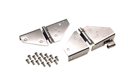 Kentrol 30403 Windshield Hinge Pair for 1976-1995 Jeep CJ Wrangler YJ - Polished Silver