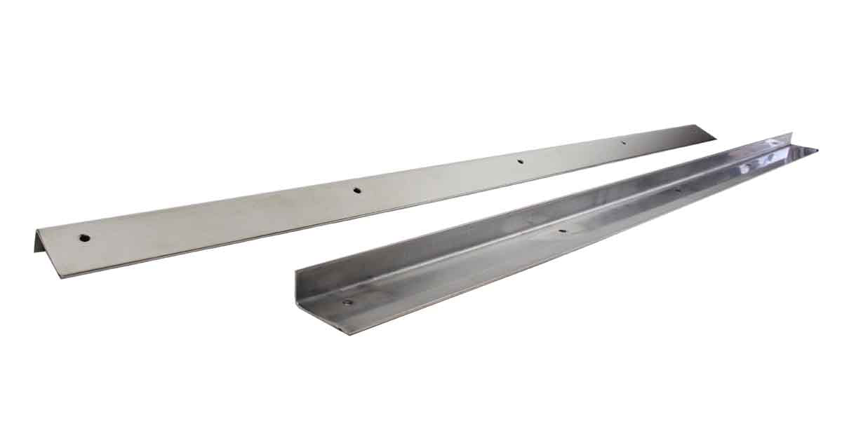 Kentrol 30413 Rocker Guards Pair for 1955-1983 Jeep CJ5 - Polished Silver