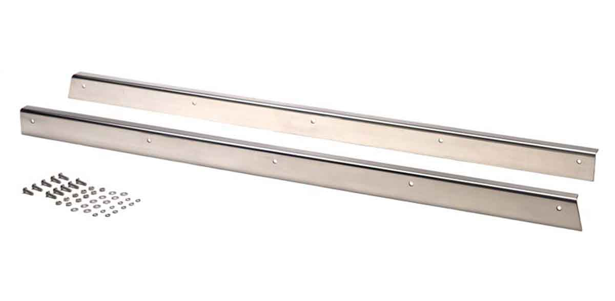 Kentrol 30413 Rocker Guards Pair for 1955-1983 Jeep CJ5 - Polished Silver