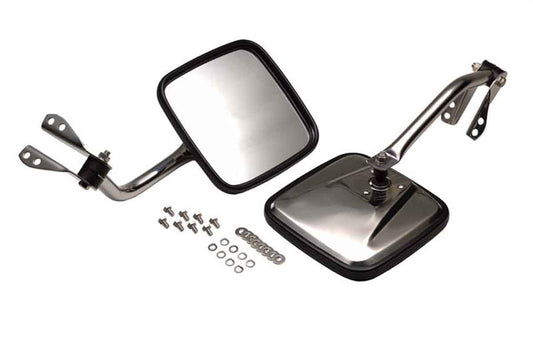 Kentrol 30417 Side Mirror Kit Pair for 1955-1986 Jeep CJ5 CJ7 CJ8 - Polished Silver