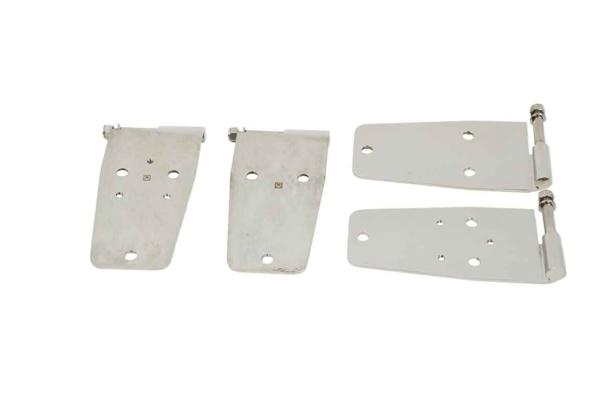 Kentrol 30420 Door Hinge Set 4 Piece for 1976-1993 Jeep CJ Wrangler YJ - Polished Silver
