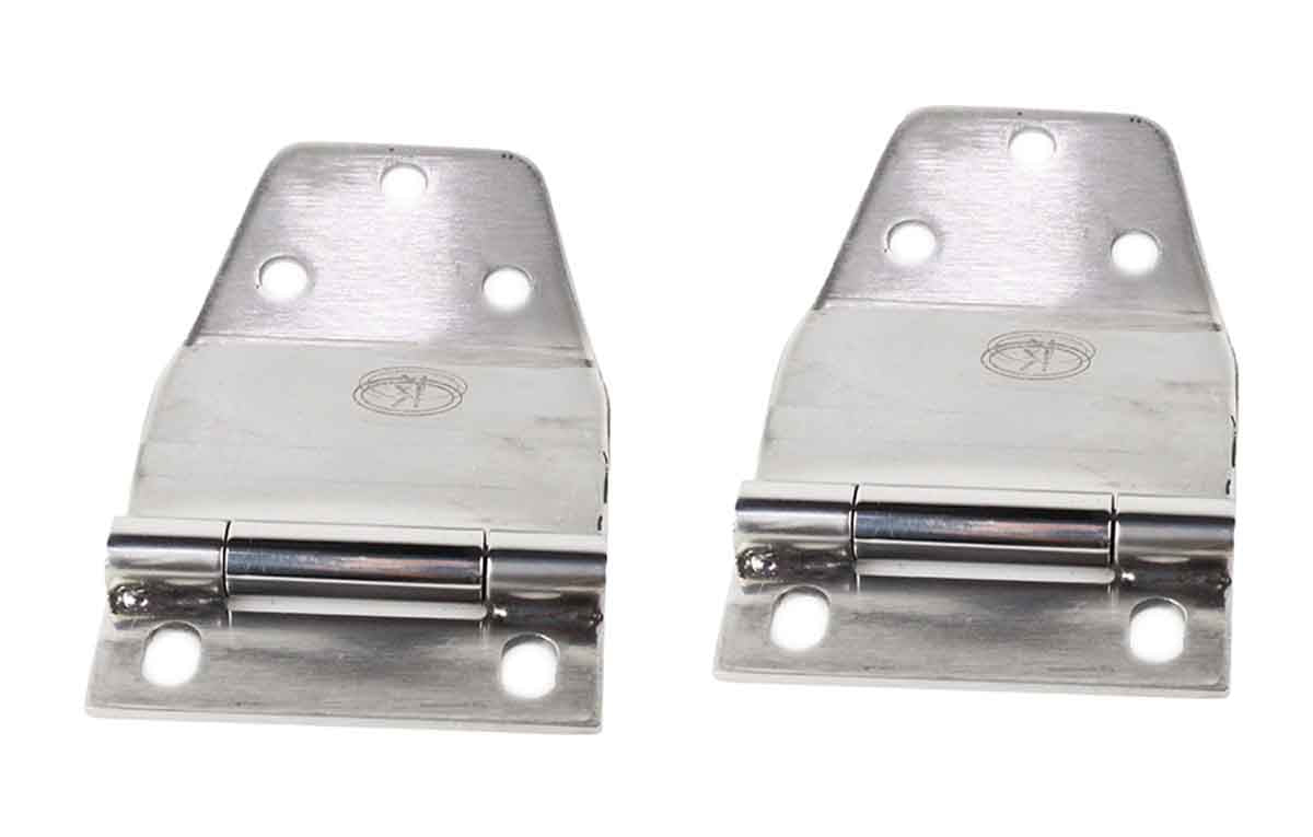 Kentrol 30421 Liftgate Hinge Pair for 1977-1986 Jeep CJ7 - Polished Silver