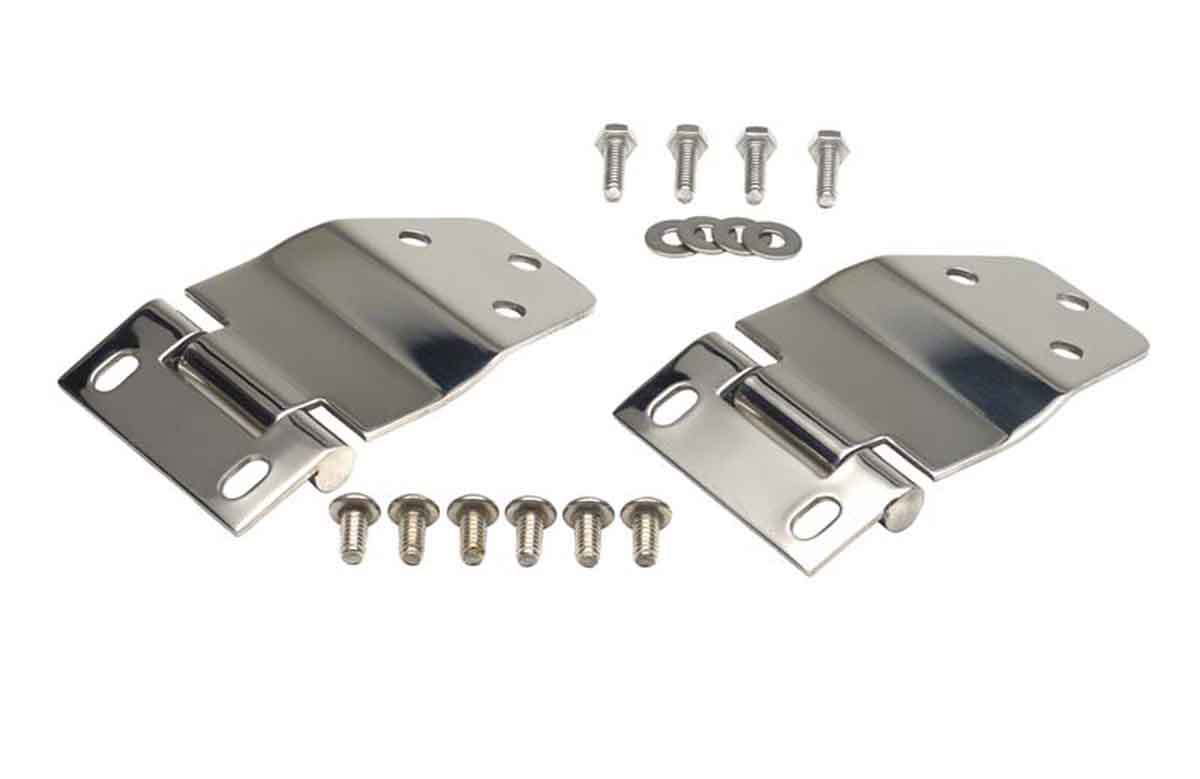 Kentrol 30421 Liftgate Hinge Pair for 1977-1986 Jeep CJ7 - Polished Silver