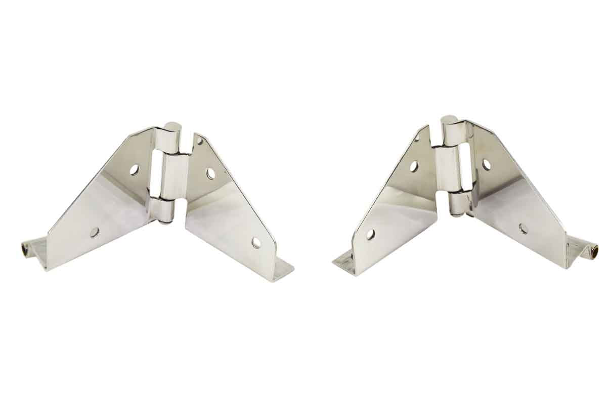 Kentrol 30427 Windshield Hinge Pair without Mirror Holes for 1976-1995 Jeep CJ Wrangler YJ - Polished Silver