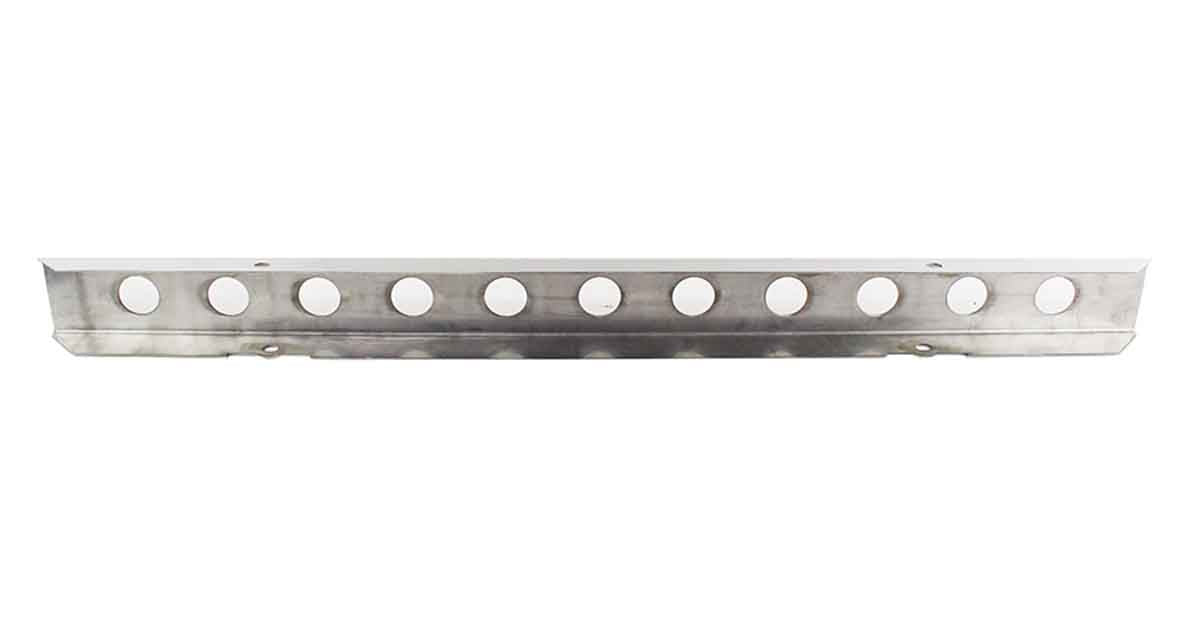 Kentrol 30436 54in Front Bumper with License Plate Holes for 1987-1995 Jeep Wrangler YJ - Polished Silver