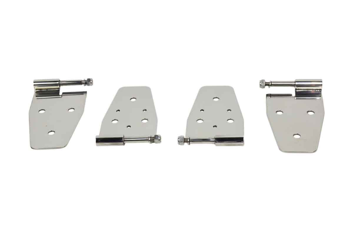 Kentrol 30441 Half Door Hinge Set 4 Piece for 1987-1995 Jeep Wrangler YJ - Polished Silver