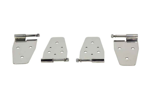 Kentrol 30441 Half Door Hinge Set 4 Piece for 1987-1995 Jeep Wrangler YJ - Polished Silver