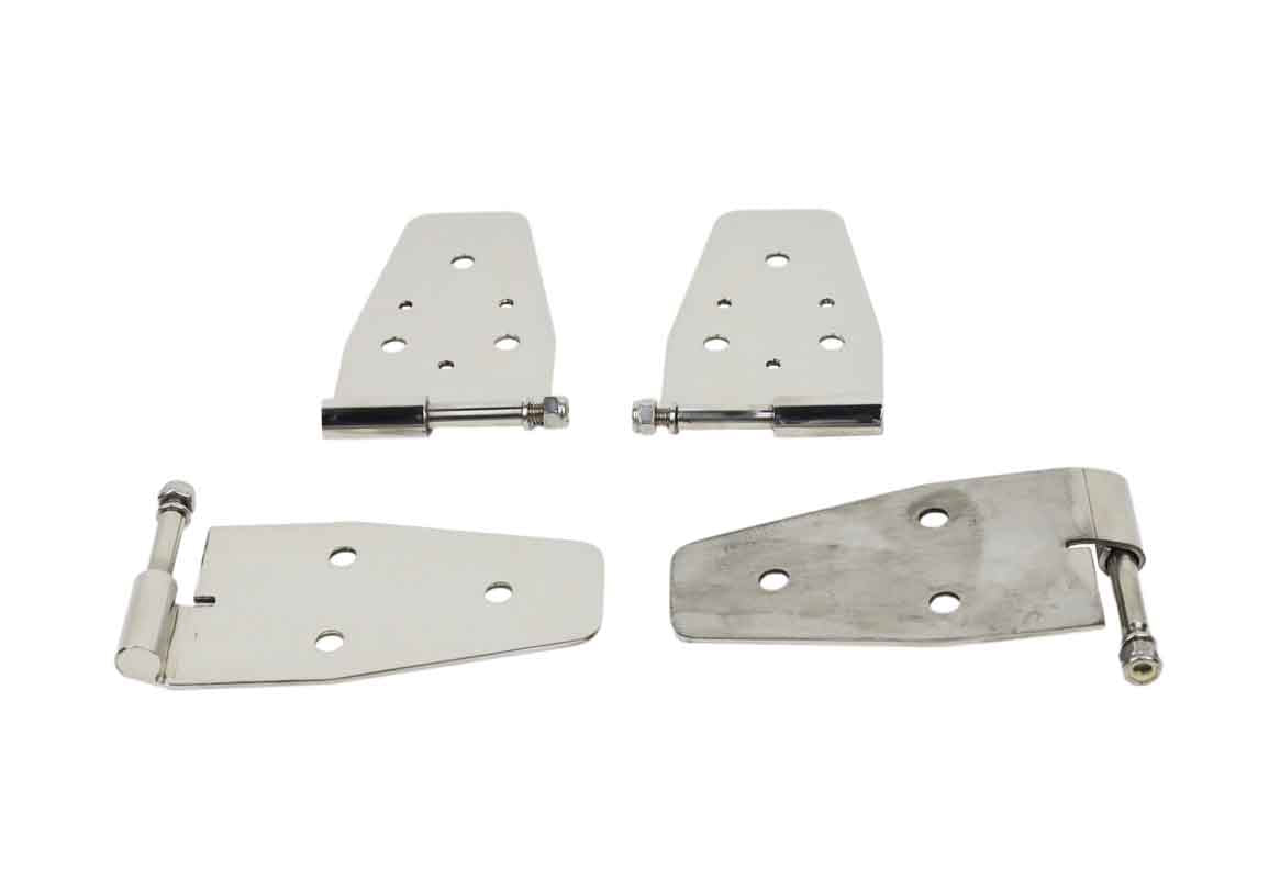 Kentrol 30441 Half Door Hinge Set 4 Piece for 1987-1995 Jeep Wrangler YJ - Polished Silver
