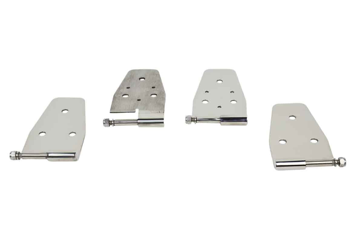 Kentrol 30441 Half Door Hinge Set 4 Piece for 1987-1995 Jeep Wrangler YJ - Polished Silver
