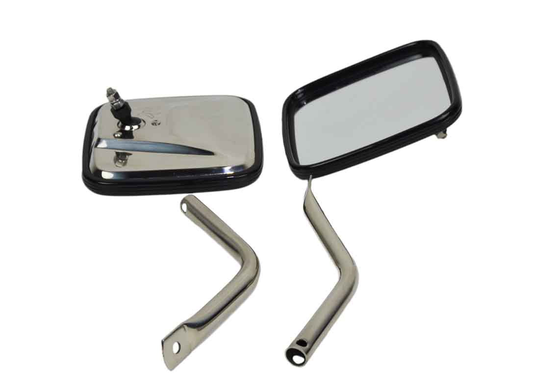 Kentrol 30445 Side Mirror Kit Pair for 1987-1995 Jeep Wrangler YJ - Polished Silver