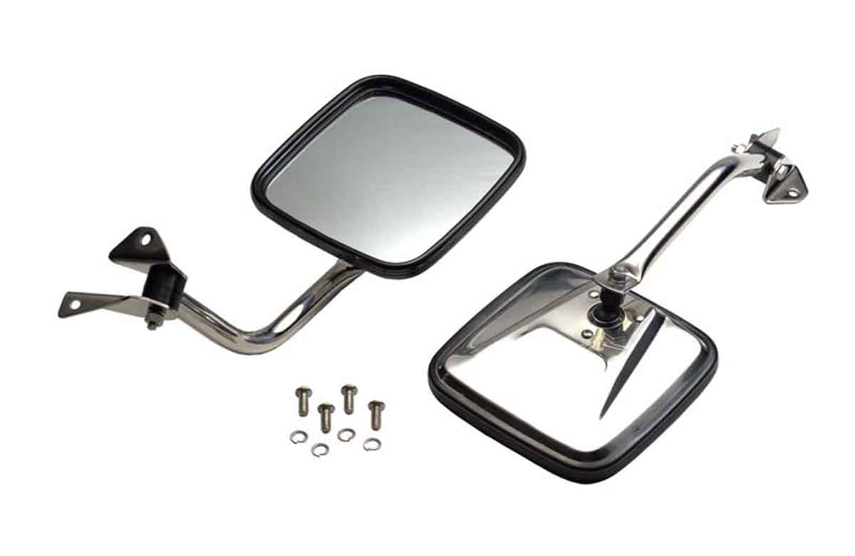 Kentrol 30445 Side Mirror Kit Pair for 1987-1995 Jeep Wrangler YJ - Polished Silver