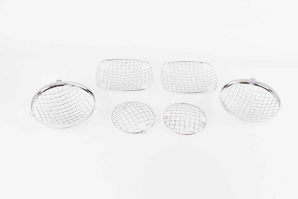Kentrol 30465 Wire Mesh Light Guard Set 6 Piece for 1976-1986 Jeep CJ7 - Polished Silver