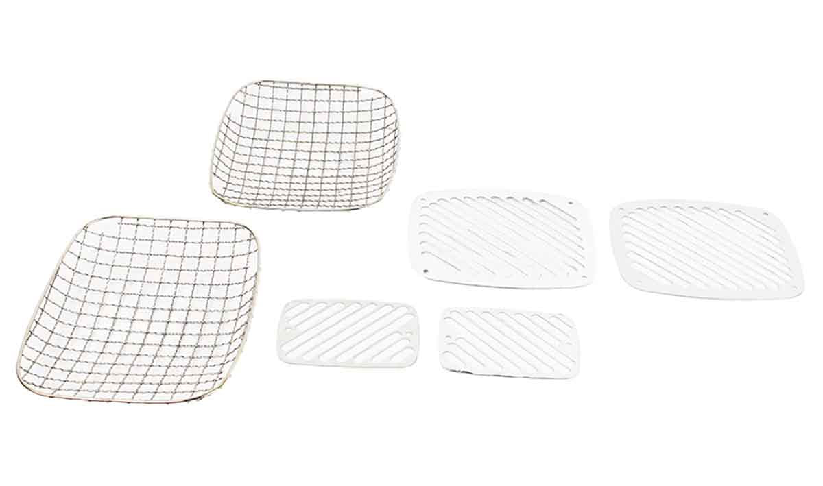 Kentrol 30467 Billet and Wire Mesh Light Guard Set 6 Piece for 1987-1995 Jeep Wrangler YJ - Polished Silver