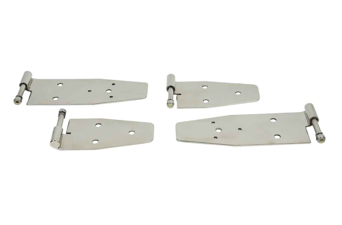 Kentrol 30469 Hardtop Door Hinge Set 4 Piece for 1987-1995 Jeep Wrangler YJ - Polished Silver