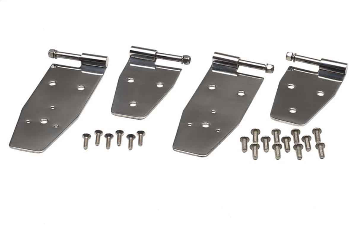 Kentrol 30469 Hardtop Door Hinge Set 4 Piece for 1987-1995 Jeep Wrangler YJ - Polished Silver