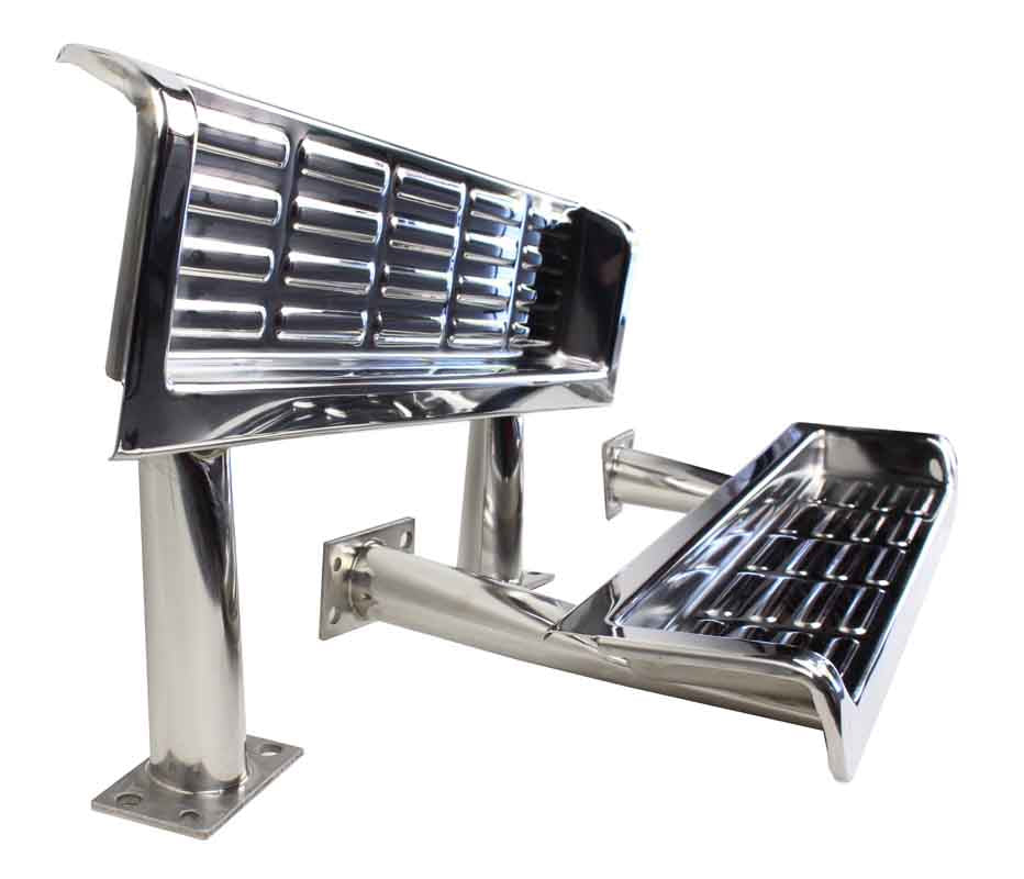 Kentrol 30491 Side Steps Pair for 1997-2000 Jeep Wrangler TJ - Polished Silver