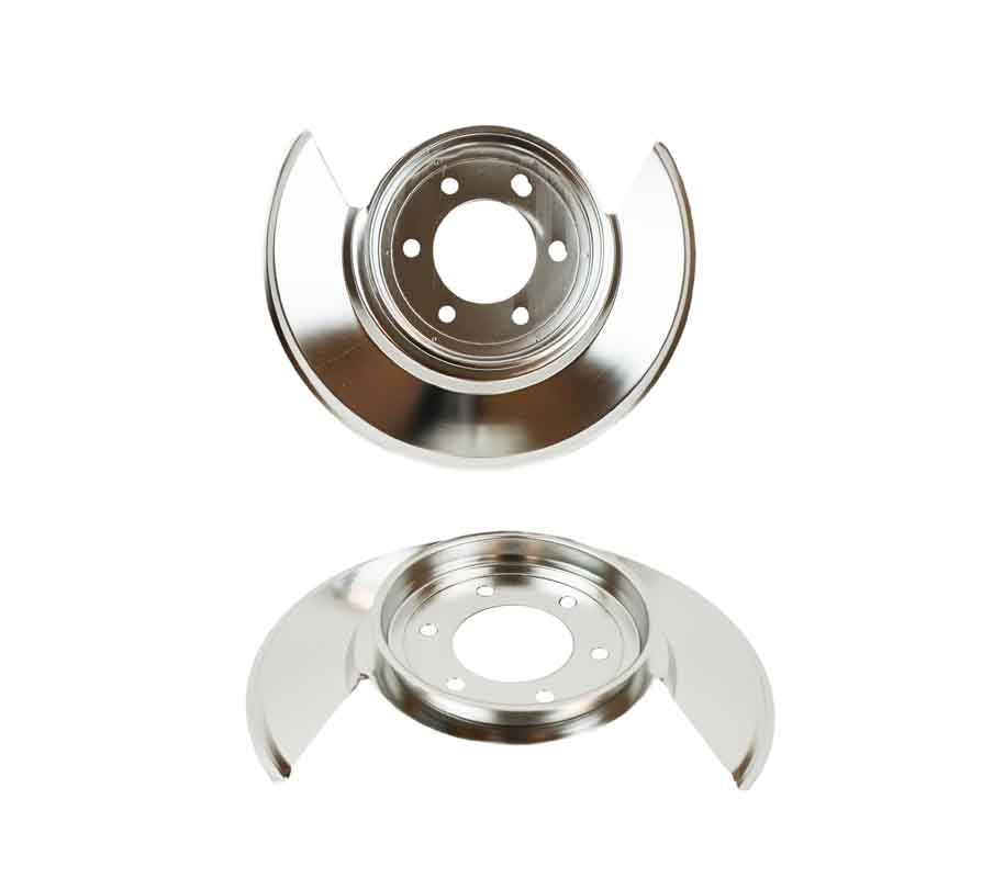 Kentrol 30501 Disc Brake Dust Covers Pair for 1976-1977 Jeep CJ5 CJ7 - Polished Silver