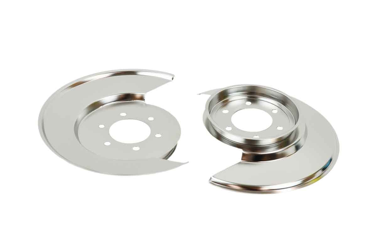 Kentrol 30501 Disc Brake Dust Covers Pair for 1976-1977 Jeep CJ5 CJ7 - Polished Silver