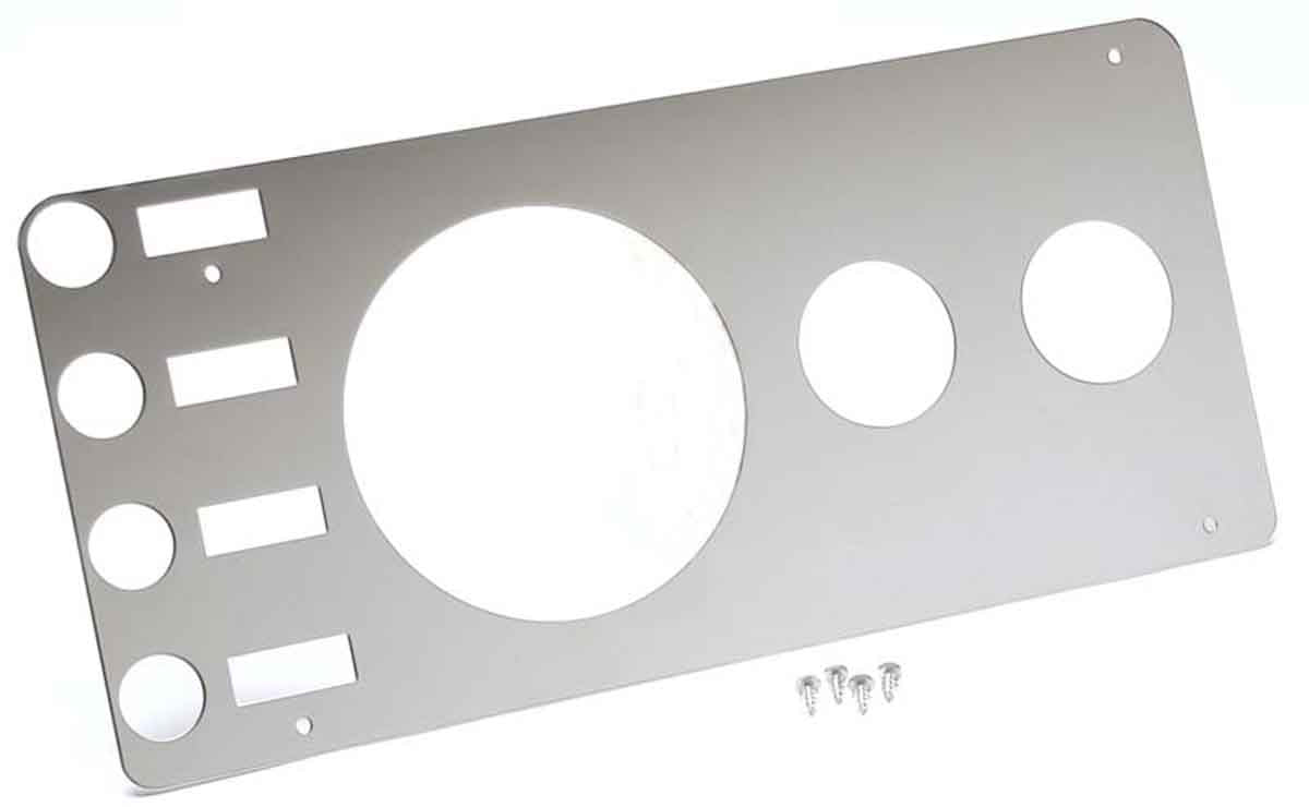 Kentrol 30521 Gauge Cover No Radio Opening for 1976-1986 Jeep CJ5 CJ7 CJ8 - Polished Silver