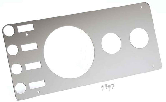 Kentrol 30521 Gauge Cover No Radio Opening for 1976-1986 Jeep CJ5 CJ7 CJ8 - Polished Silver